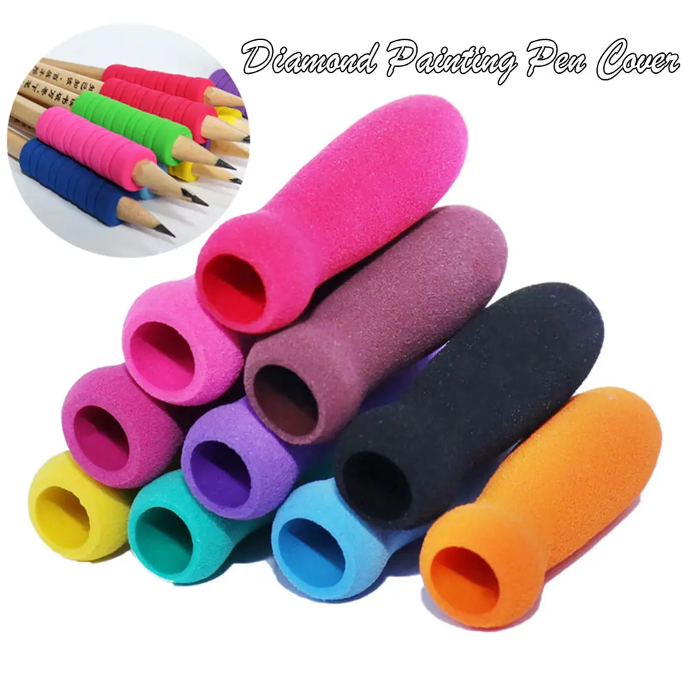5/10pcs Diamond Painting Anti-slip Vase Sponge Pen Sleeve Set Cover Drill Pen Grip Pen Sleeve Set Painting Kits Tool Accessories