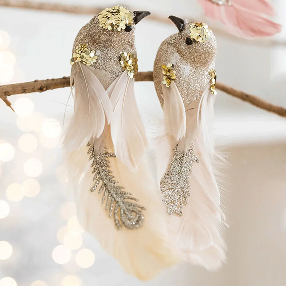 Foam Simulation Feather Bird Fake Bird Christmas Tree Decoration Bird for Wedding Home Decoration Christmas Tree Pendant