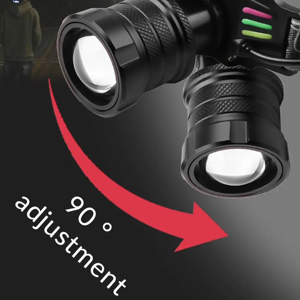 30W LED Induction Headlamp USB Charging Super Bright Headlight Power Display Outdoor Head Flashlight for Outdoor Camping Running