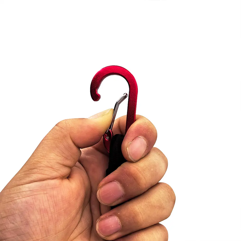 Heavy Duty Bungee Cord Aluminum Alloy Elastic Tie Strap String Carabiner Hooks Cord Elastic Rope for Camping Hiking