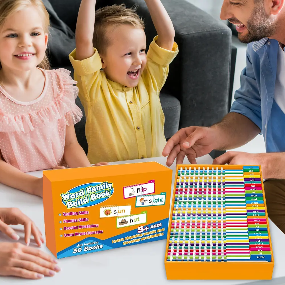 Word Families ABC Vocabulary Flash Cards Kindergarten Sight Word Flash Cards Learn To Read Phonics Flash Cards Reading Games