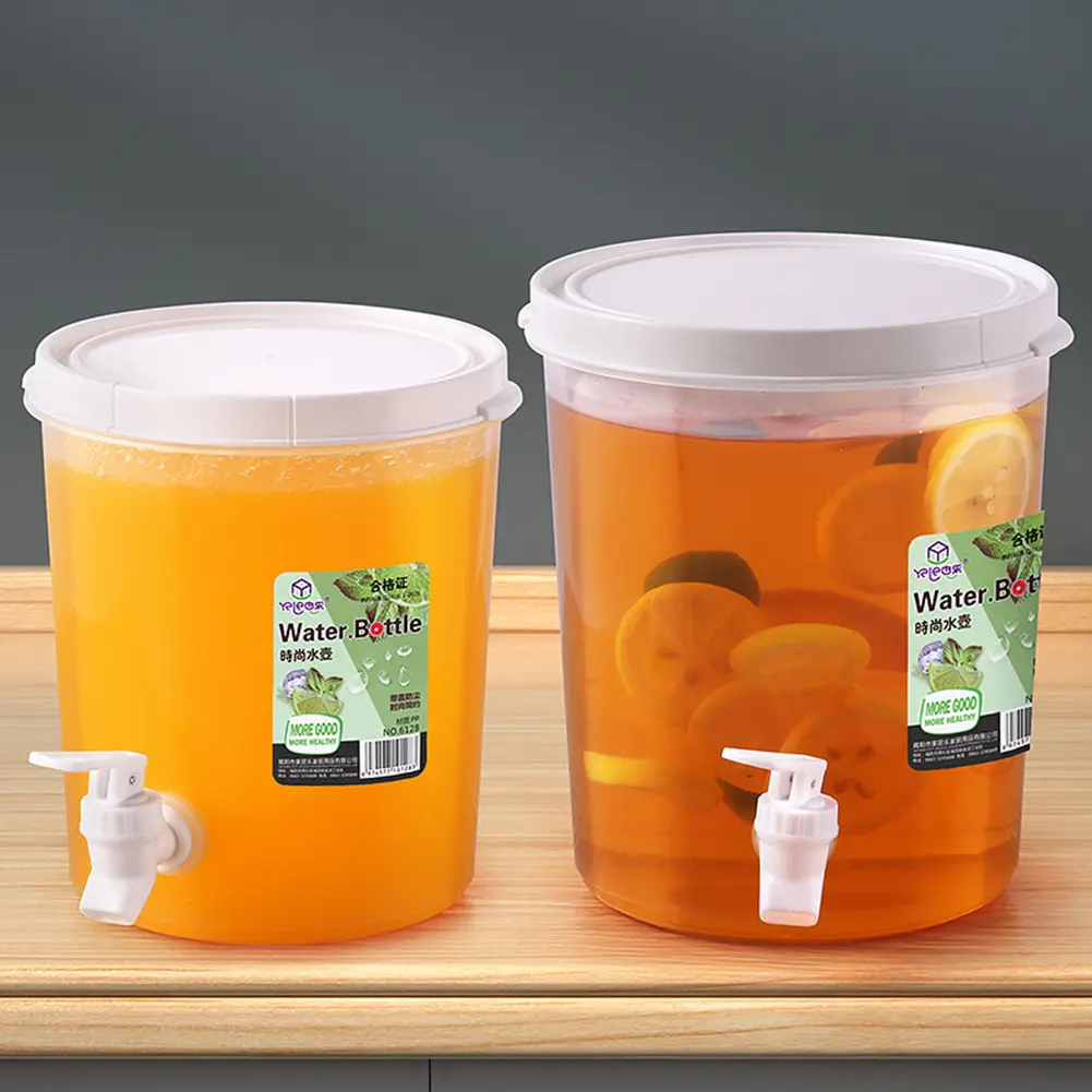 3.5/5L Beverage Liquid Drink Container with Spigot Refrigerator Iced Juice Lemonade Dispenser with Lid for Parties and Daily Use