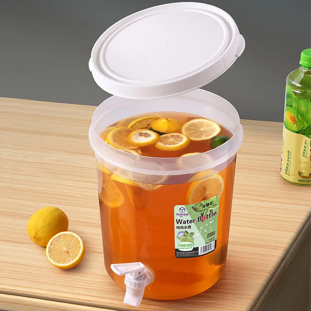 3.5/5L Beverage Liquid Drink Container with Spigot Refrigerator Iced Juice Lemonade Dispenser with Lid for Parties and Daily Use