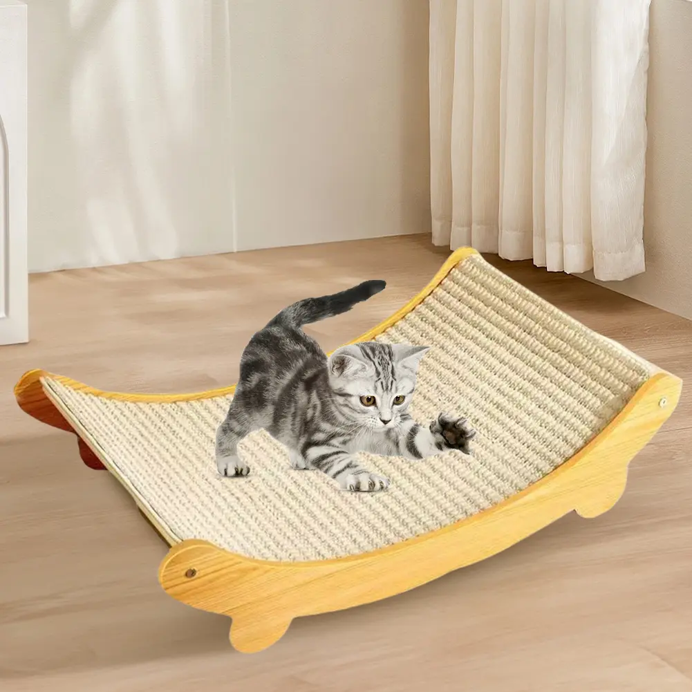 Wooden Cat Scratching Pads Multifuction Cat Scratch Board Cats Sleeping Bed Wear-resistant Kitten Grinding Cats Toys Pet Supplie