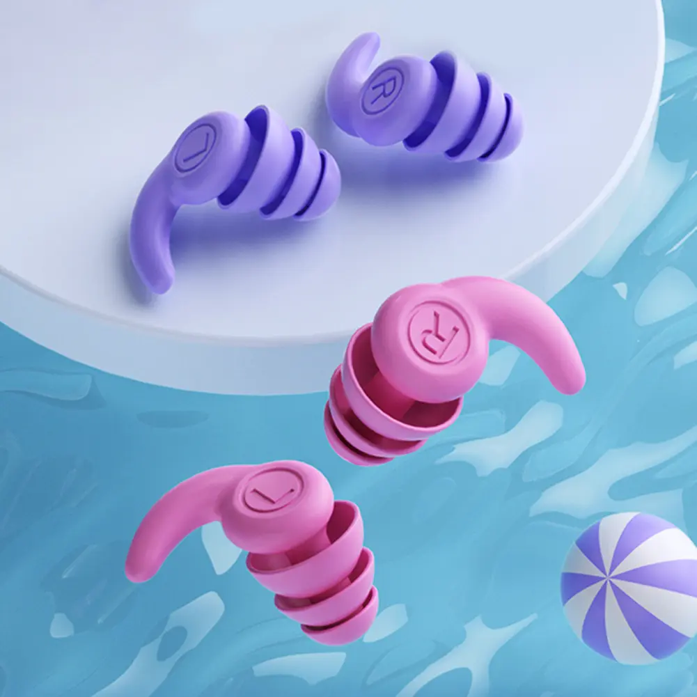 1 Pair Silicone Earplugs Sound Insulation Reduction Soundproof 3 Layers Sleeping Earplugs Lightweight for 5-12 Year Old Children