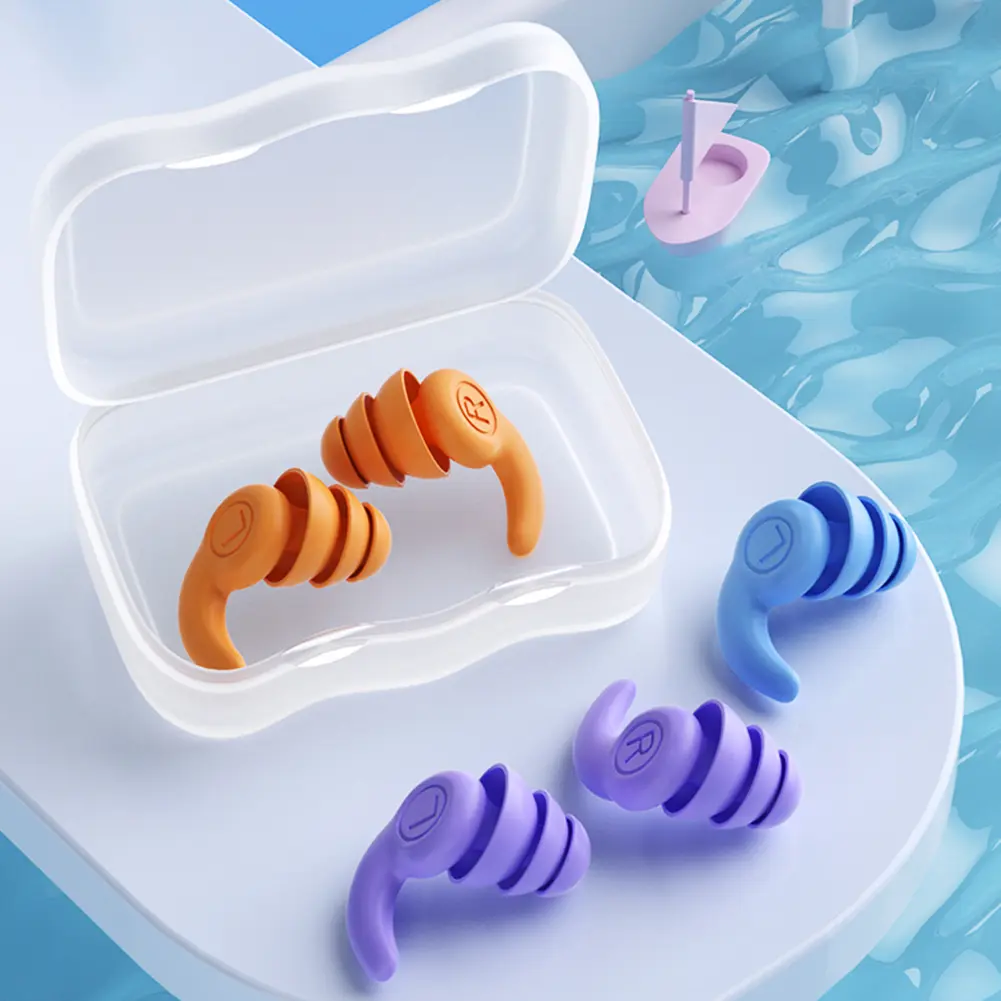 1 Pair Silicone Earplugs Sound Insulation Reduction Soundproof 3 Layers Sleeping Earplugs Lightweight for 5-12 Year Old Children