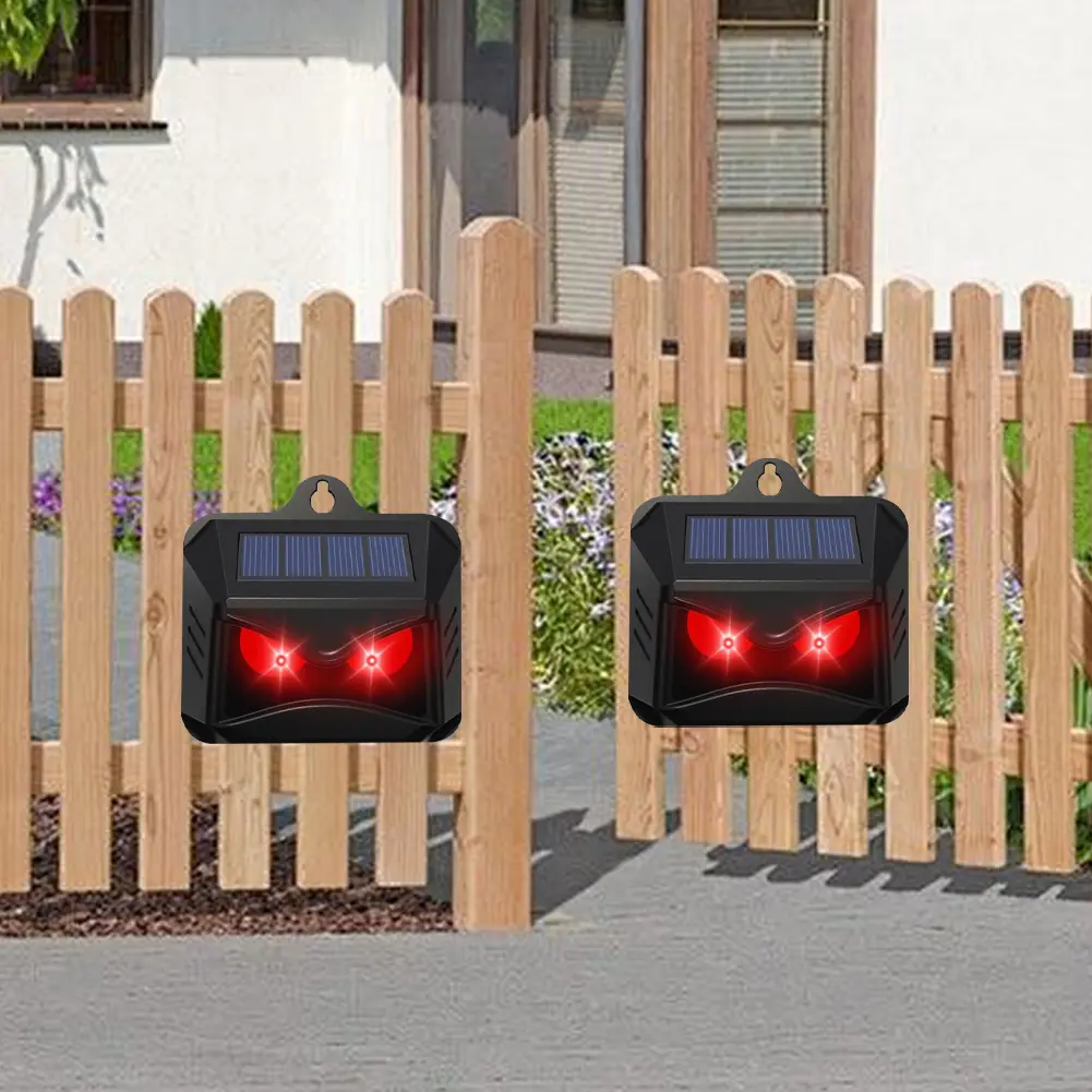 2Pcs Outdoor Coyote Raccoon Deterrent IP44 Waterproof Wild Boar Rabbit Repeller Solar Nocturnal Animal Repeller for Fox Raccoon