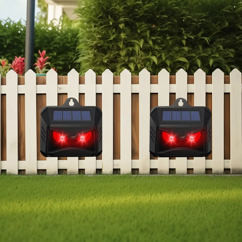 2Pcs Deer Repellent Devices Protective Outdoor Coyote Raccoon Deterrent Solar Nocturnal Animal Repeller for Garden Chicken Coop