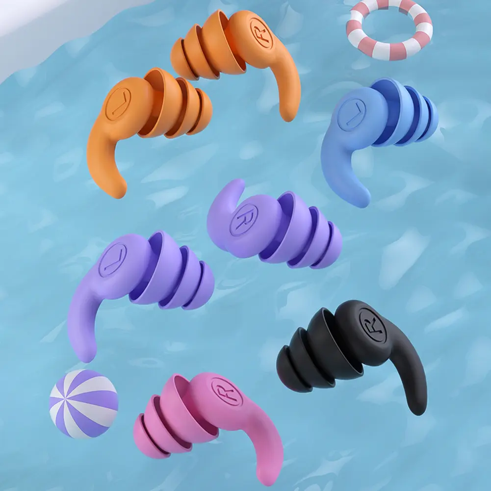 1 Pair Silicone Earplugs Sound Insulation Reduction Soundproof 3 Layers Sleeping Earplugs Lightweight for 5-12 Year Old Children