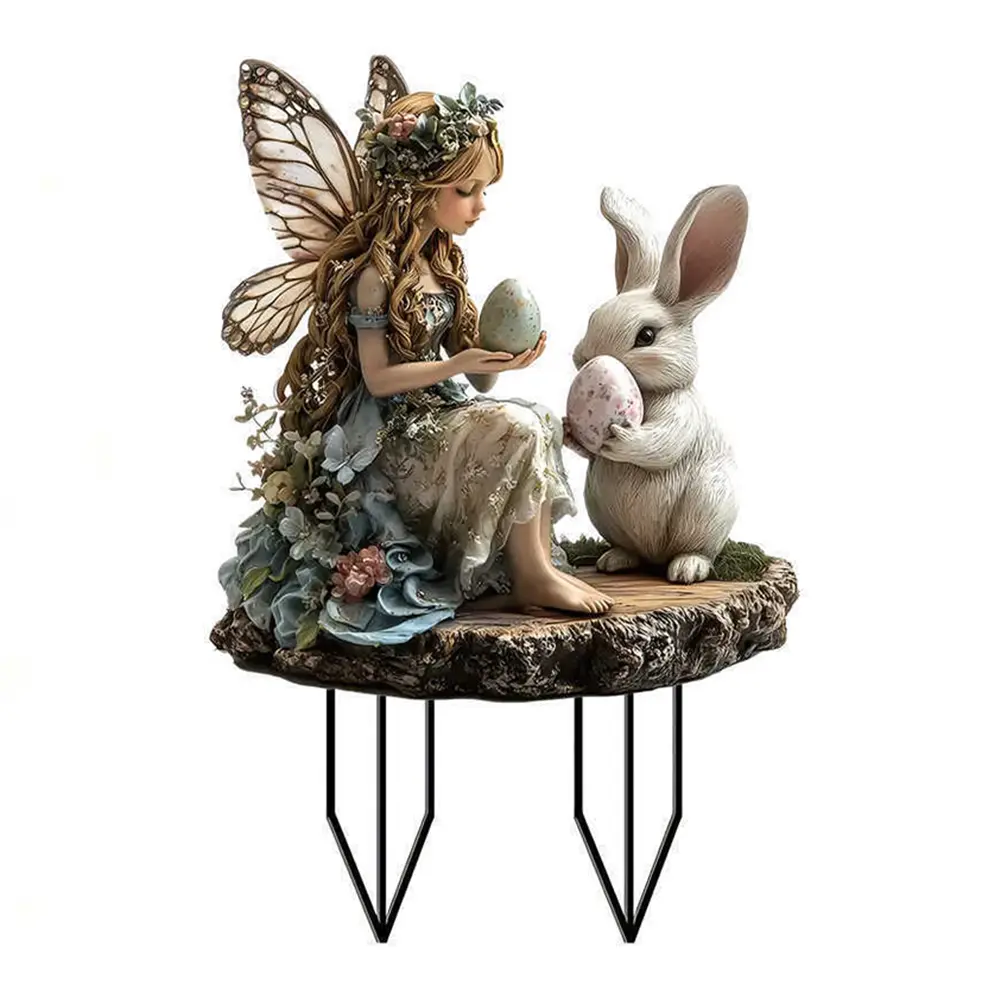 Easter Acrylic Garden Stake Decoration Multi-Function Yard Ornaments Waterproof Courtyard Statue for Garden Yard Patio