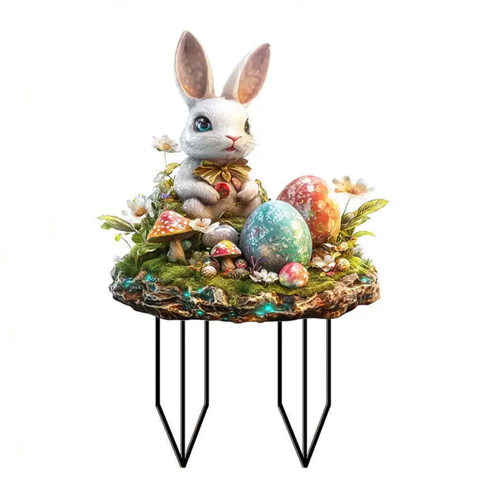 Easter Acrylic Garden Stake Decoration Multi-Function Yard Ornaments Waterproof Courtyard Statue for Garden Yard Patio