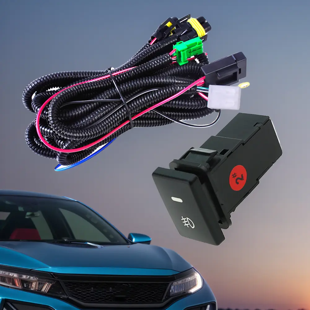 H8/H11/880/881 LED Fog Light Connector On/Off Switch LED Indicator Power Relay