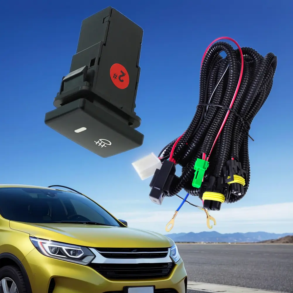 H8/H11/880/881 LED Fog Light Connector On/Off Switch LED Indicator Power Relay