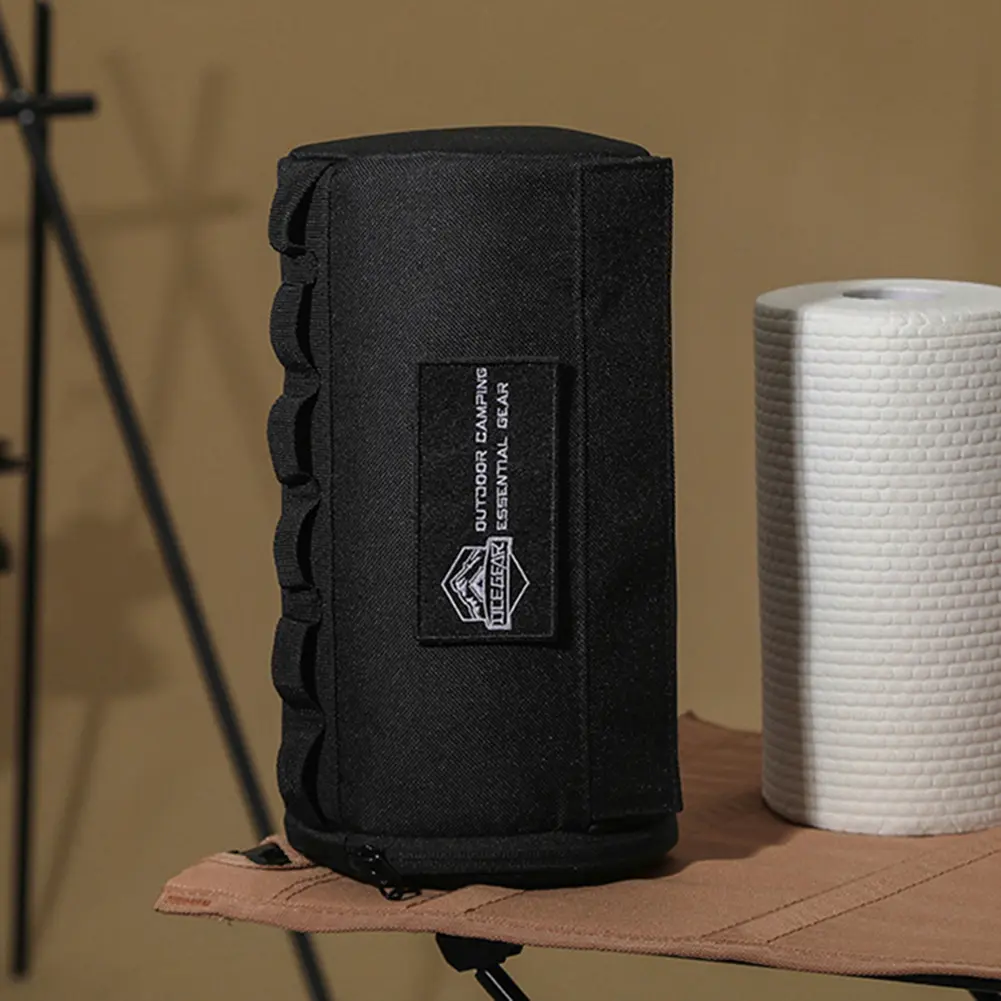 Roll Paper Storage Holder Portable Tissue Cover Organizer Polyester Waterproof Hanging Napkin Holder for Picnic Camping Hiking
