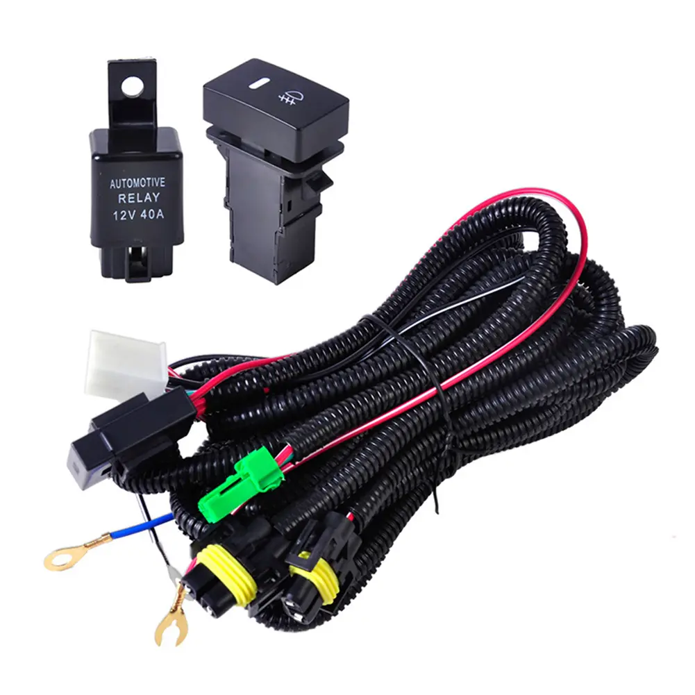 H8/H11/880/881 LED Fog Light Connector On/Off Switch LED Indicator Power Relay