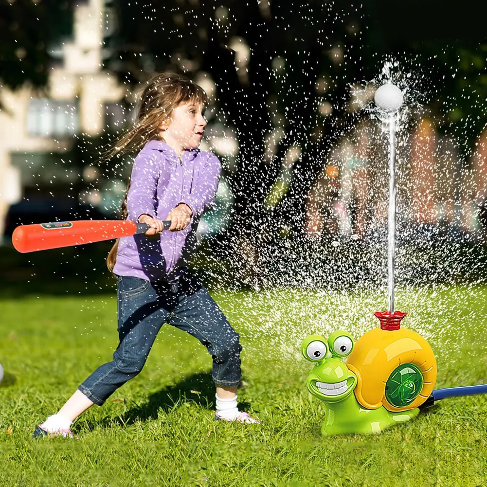 Water Sprinkler Baseball Toy Snail Water Sprinkler Outdoor Water Toys Spray Water Toys for Summer Backyard Lawn Pool Party Fun