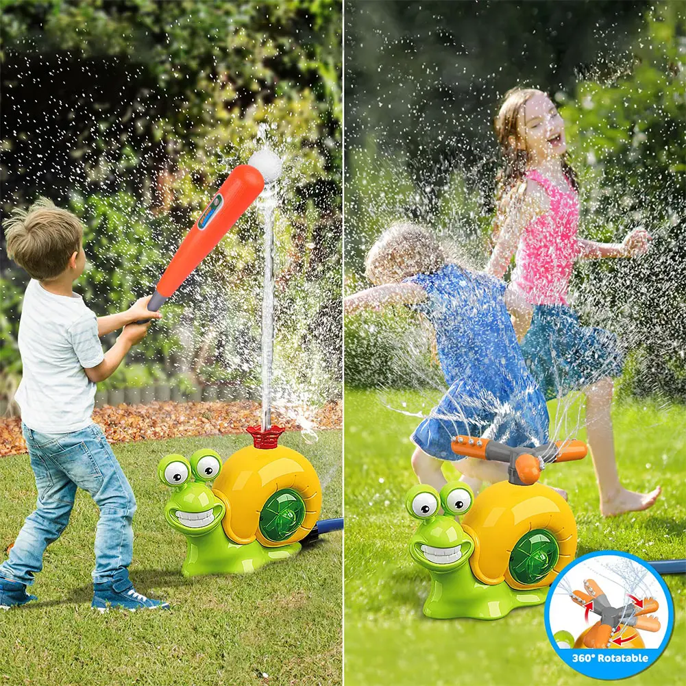 Water Sprinkler Baseball Toy Snail Water Sprinkler Outdoor Water Toys Spray Water Toys for Summer Backyard Lawn Pool Party Fun