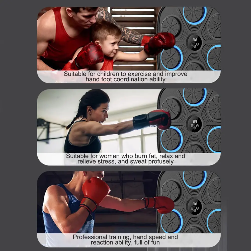 Smart Music Boxing Machine Boxing Training Punching Equipment BT Link Boxing Target Workout Machine Pad for Kids Adults Exercise