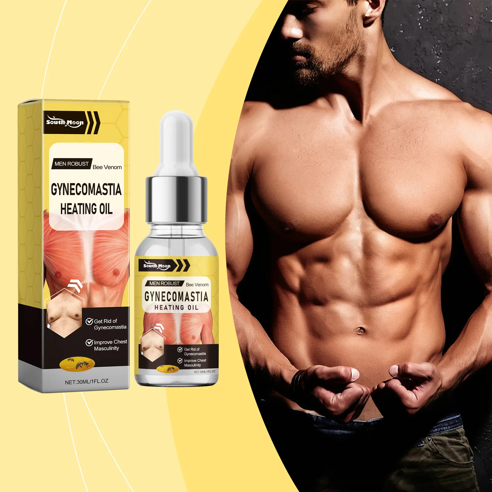 SOUTH MOON Bee VenomGynecomastia Heating Oil