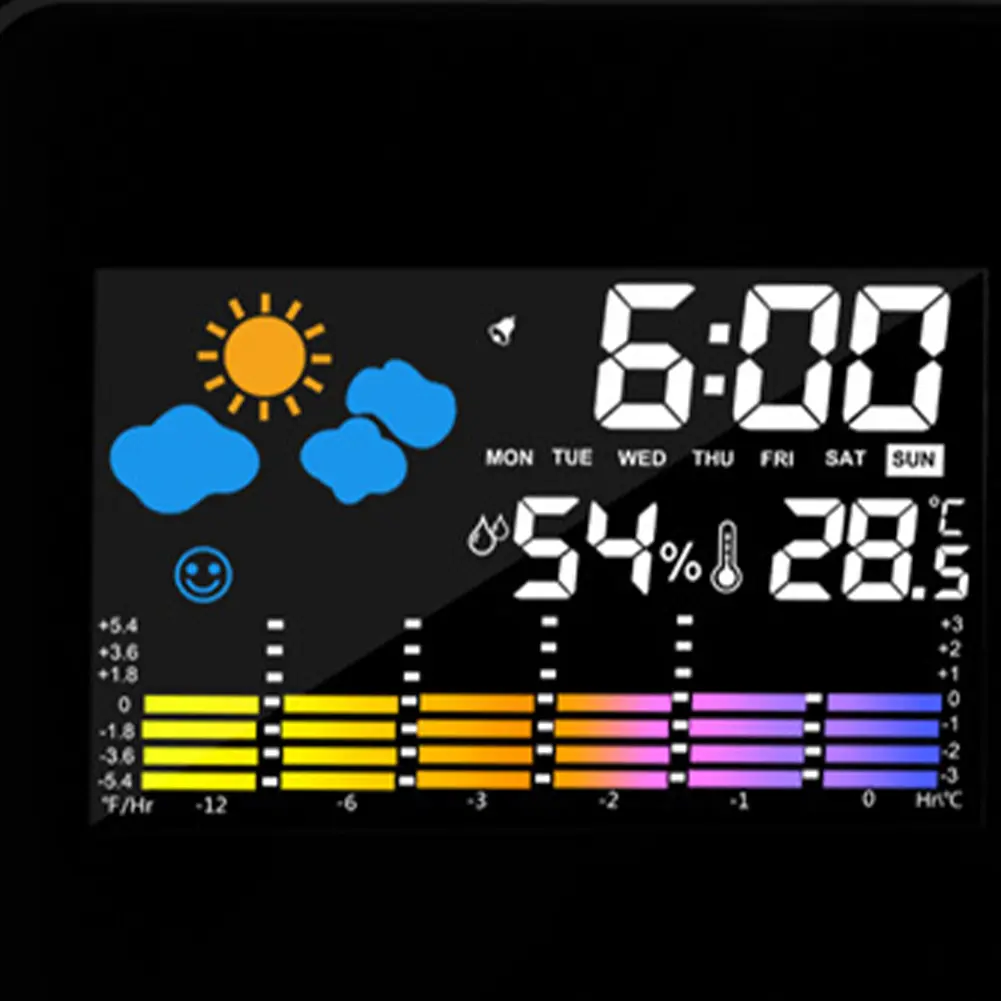 Smart Alarm Clock with Night Backlight Adjustable Projection Angle Projection Clock Desk Table Thermometer Hygrometer