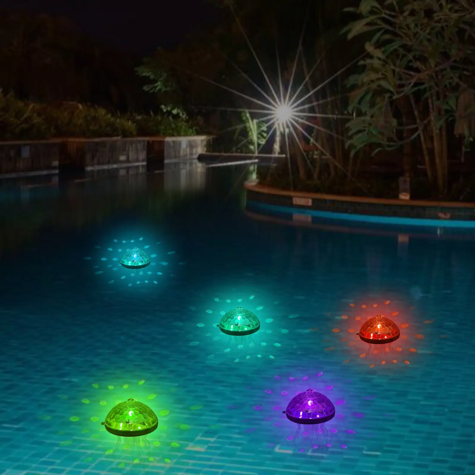 Solar Floating Pool Light Dynamic RGB Color Changing Atmosphere Light Waterproof Dimmable Night Light for Party Wedding Decor