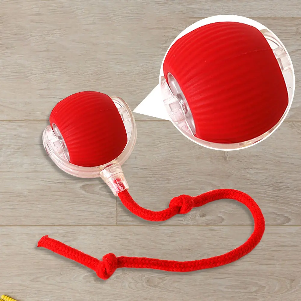 Cat Toy Interactive Rolling Ball Rechargeable Electric Pet Toys Training Imitate Mouse Tail Rotating Ball for Indoor Cat Dog