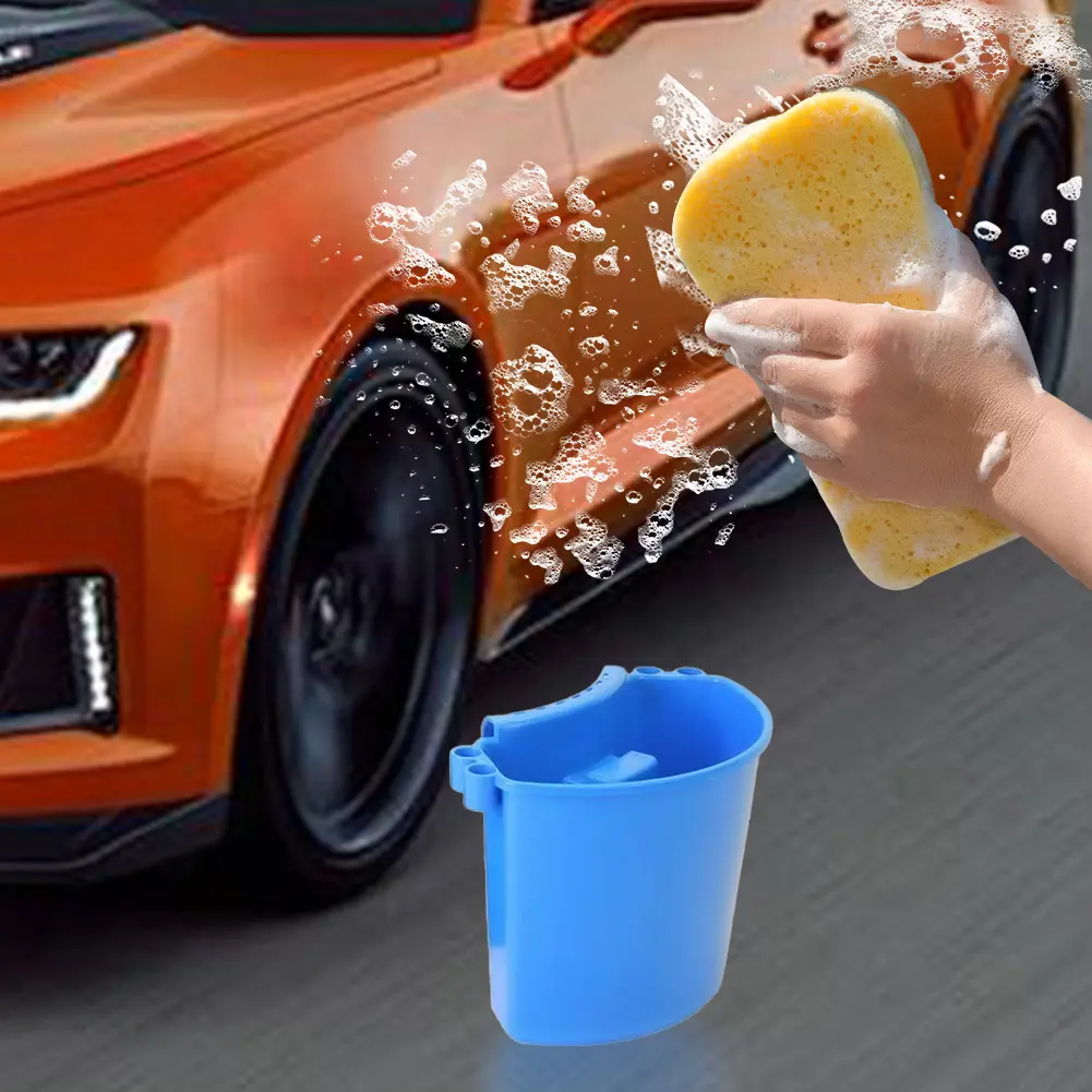 Portable Auto Wash Bucket Organizer Towels Brushes Mitt Fast Easy Storage Kits External Hanging Barrel Car Wash Accessories