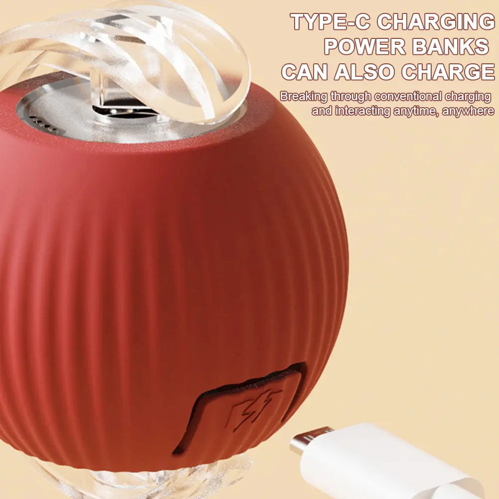 Cat Toy Interactive Rolling Ball Rechargeable Electric Pet Toys Training Imitate Mouse Tail Rotating Ball for Indoor Cat Dog