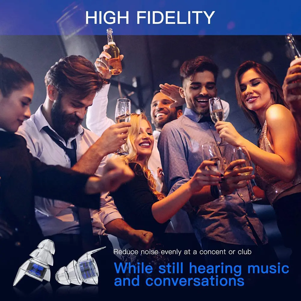 1 Pair Silicone Ear Plugs Noise Reduction Soft Ear Plug Reusable Sound Insulation Earplug for Sleeping Study Concert Hearing