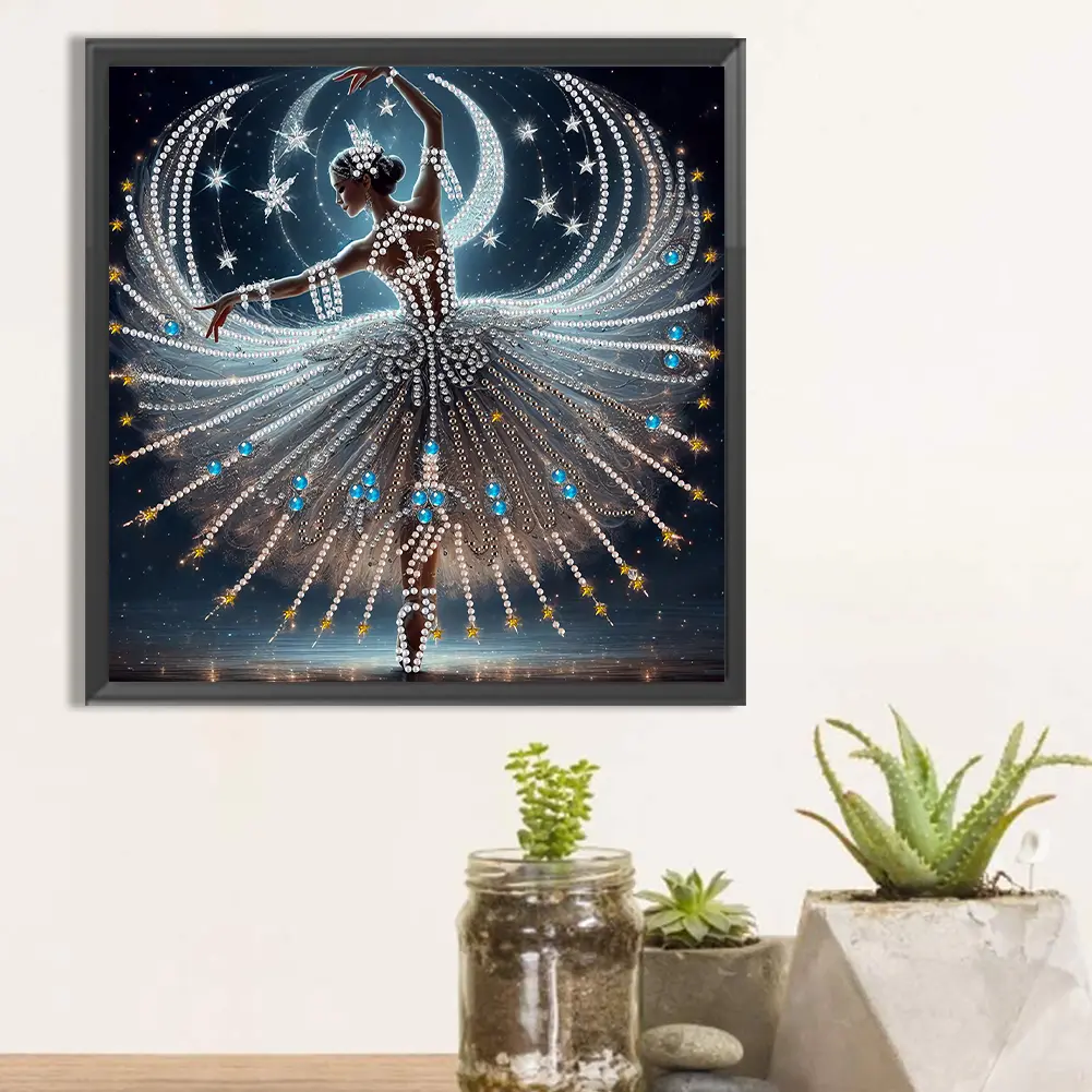 5D DIY Partial Special Shaped Drill Diamond Painting Kit Girl Decoration 30x30cm
