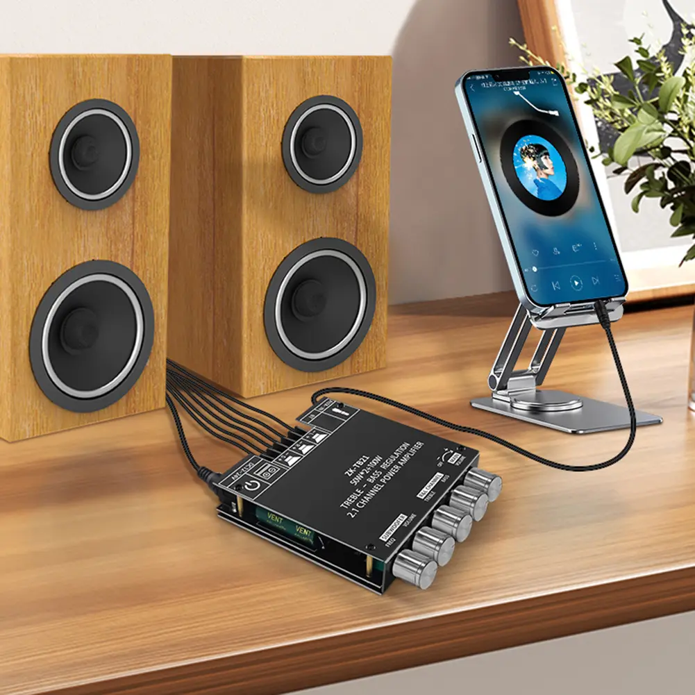 2x50W Plus 100W Mini Audio Amplifier Module with Bluetooth 5.0 and AM Interference Suppression for DIY Speakers