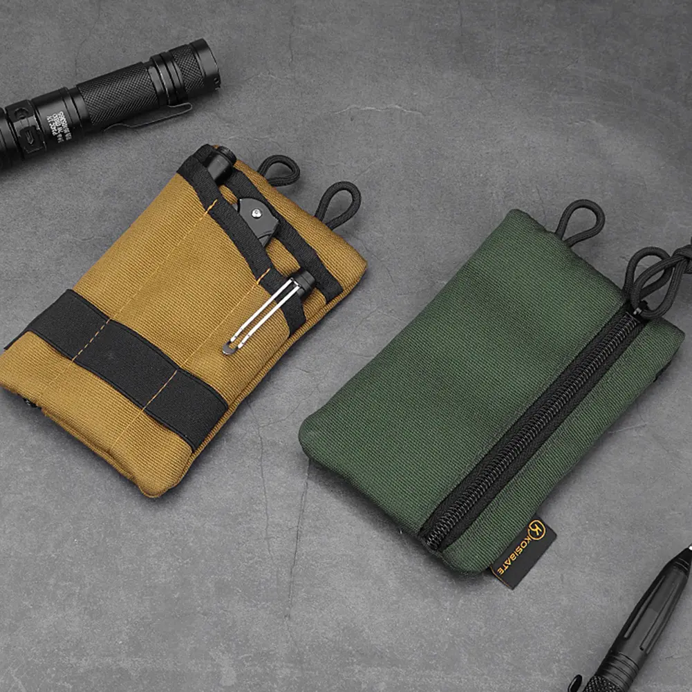 Outdoor EDC Molle Pouch Wallet Waterproof Portable Travel Zipper Waist Bag for Camping Hiking Hunting EDC Pouch
