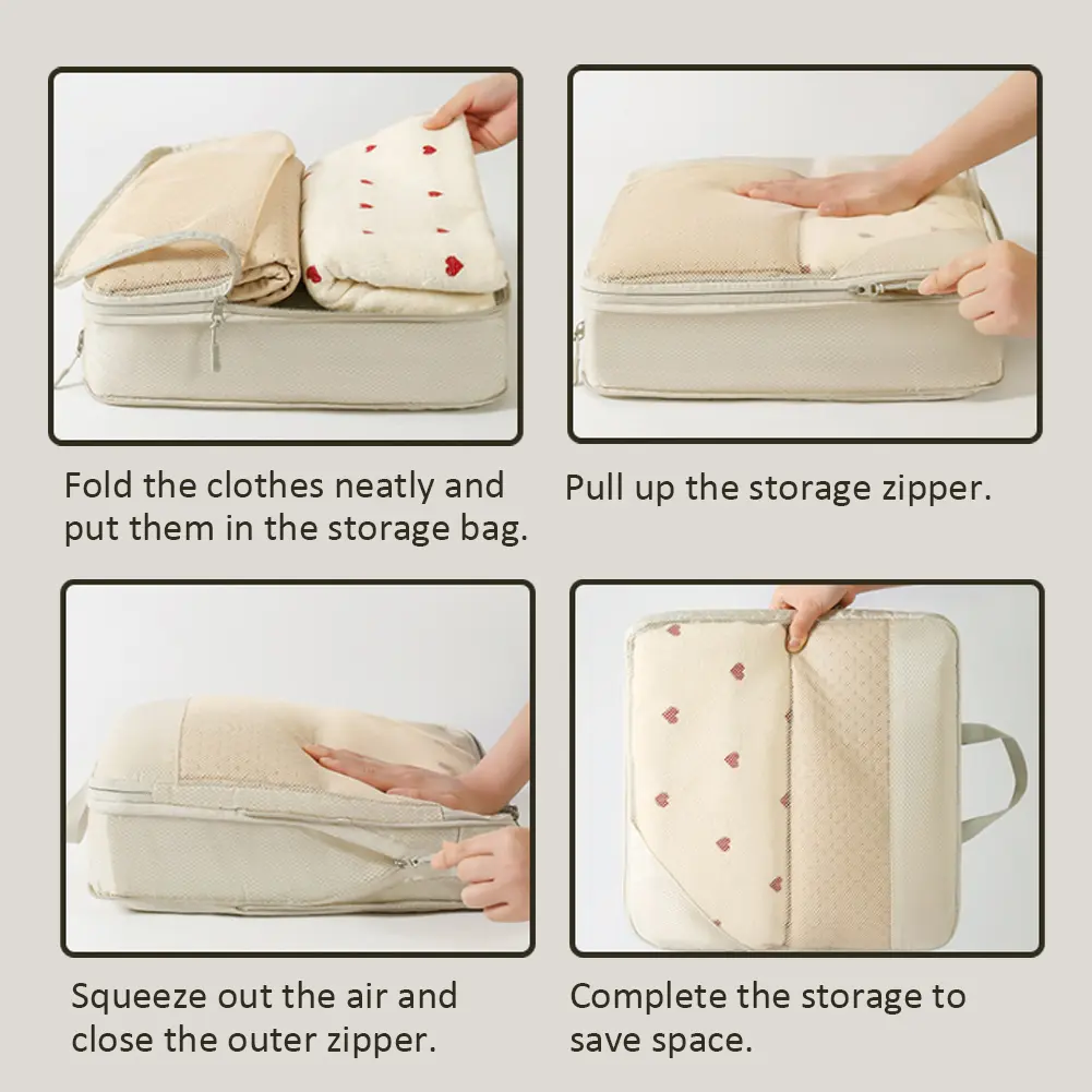 5Pcs Compressible Storage Bag with Handle Portable Luggage Storage Bag Travel Duffel Bag Outdoor Hiking Camping Picnic Bag