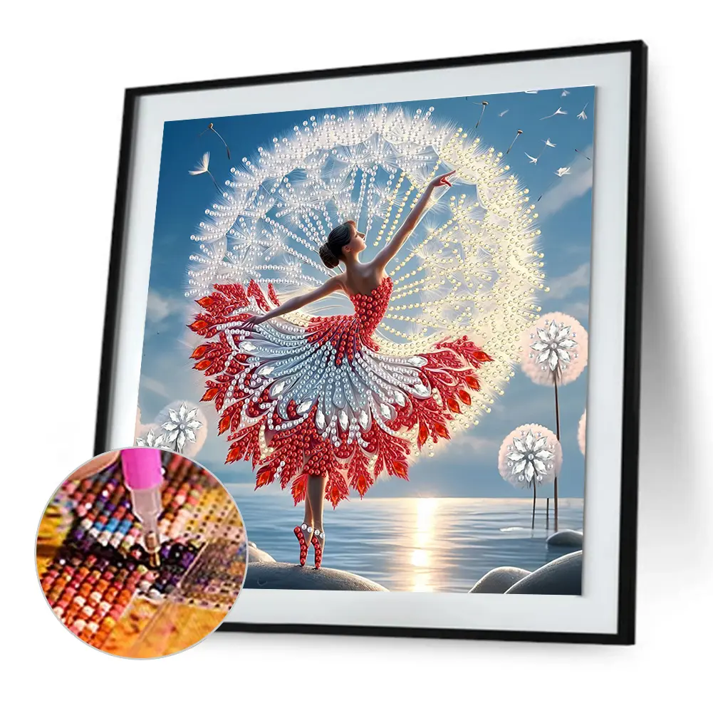 5D DIY Partial Special Shaped Drill Diamond Painting Kit Girl Decoration 30x30cm
