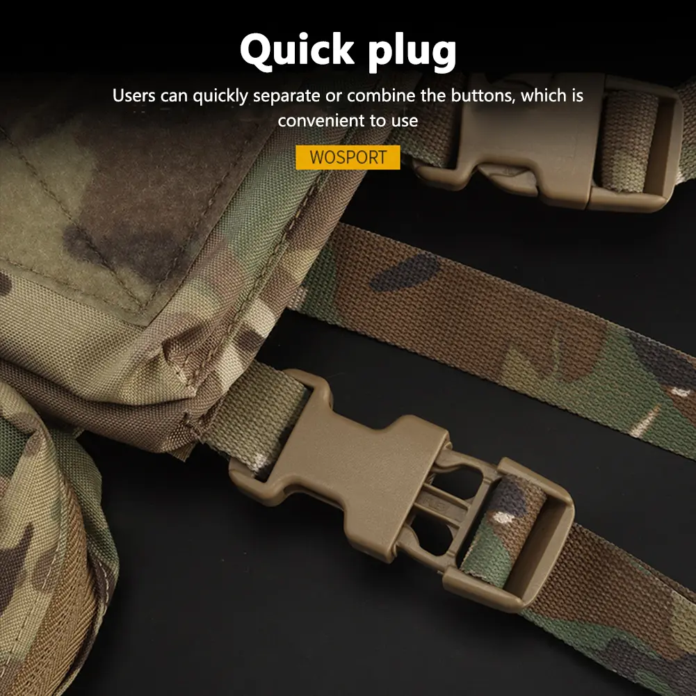WST 2pcs Webbing Buckle Clip Modular Attachment Surface Mount Airsoft Vest Buckles Detachable for Hunting Belt Bag Outdoor Tools