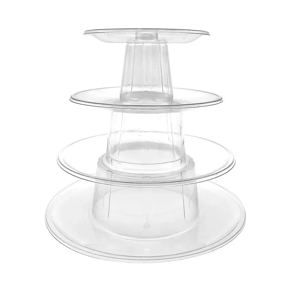 PVC 4/6 Tiers Cakes Stands Transparent Candies Shelf Macaron Cupcakes Display Tray Holder Household Party Supplies