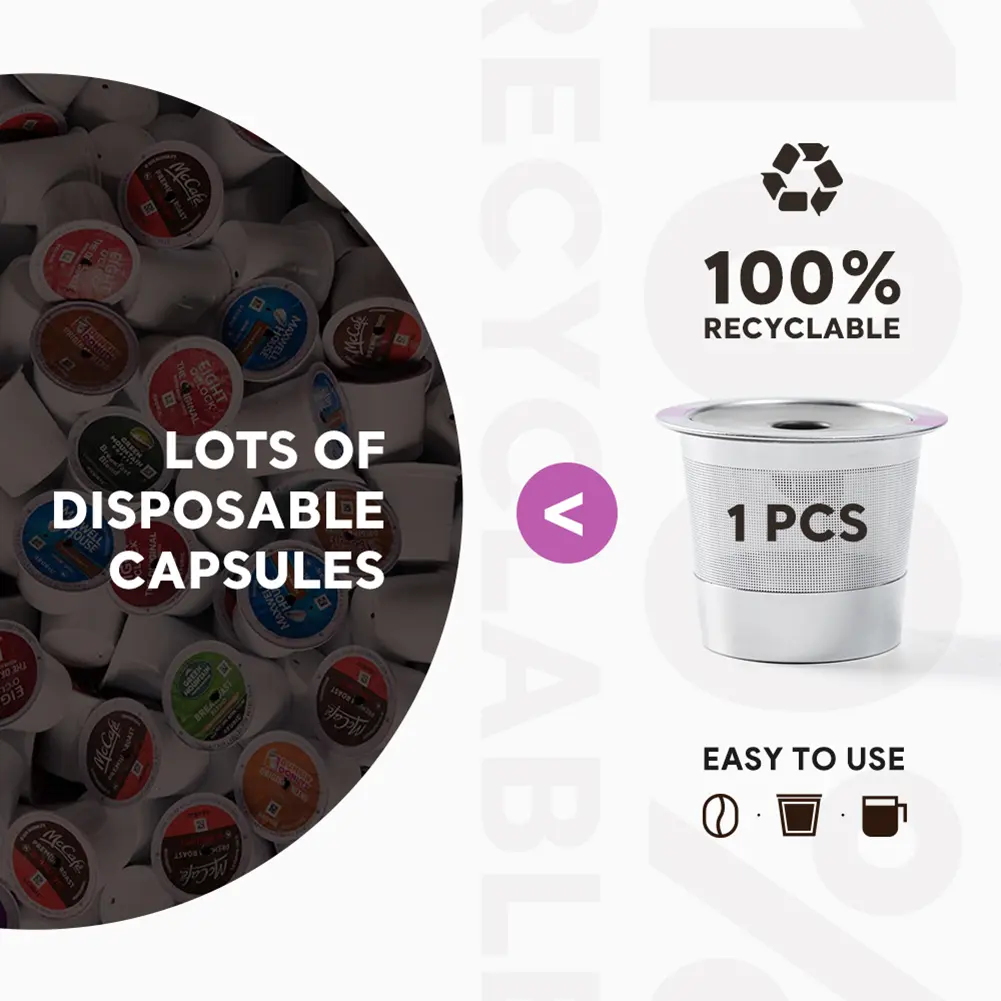 Metal Coffee Filter Cup Reusable Coffee Filter Basket Coffee Makers Coffee Machine Strainer Refillable for Keurig K-supreme Plus