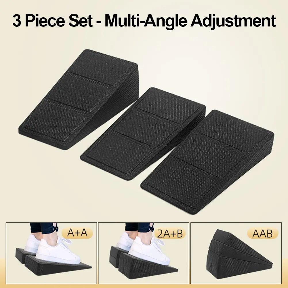 3Pcs Squat Wedge Block Calf Stretcher Multi-Functional Calf Raise Block Foot and Calf Stretching Incline Wedge for Home Gym