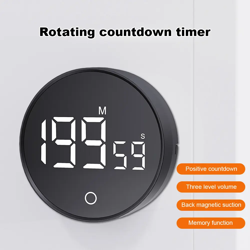 Magnetic Kitchen Timer Electronic Digital Timer Large LED Display Mechanical Remind Alarm Countdown Countup Timer For Cooking