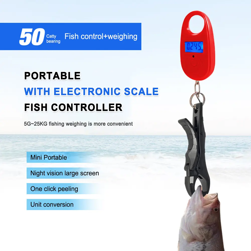 Mini Digital Scale 3 Weighing Modes Electronic Scale 40kg Load Capacity Luggage Scales with Fish Control Forceps for Outdoor