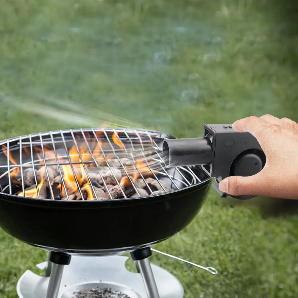 6000RPM Hand BBQ Fan Outdoor BBQ Fan Air Blower For Barbecue Picnic Manual Crank Grill BBQ Fan Fire Bellows BBQ Portable Machine