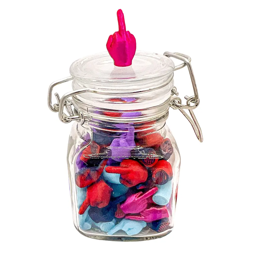 Jar of Middle Fingers To Give 3D Printed Middle Fingers In A Jar Funny Middle Finger Jar Unique Home Decor and Novelty Gift
