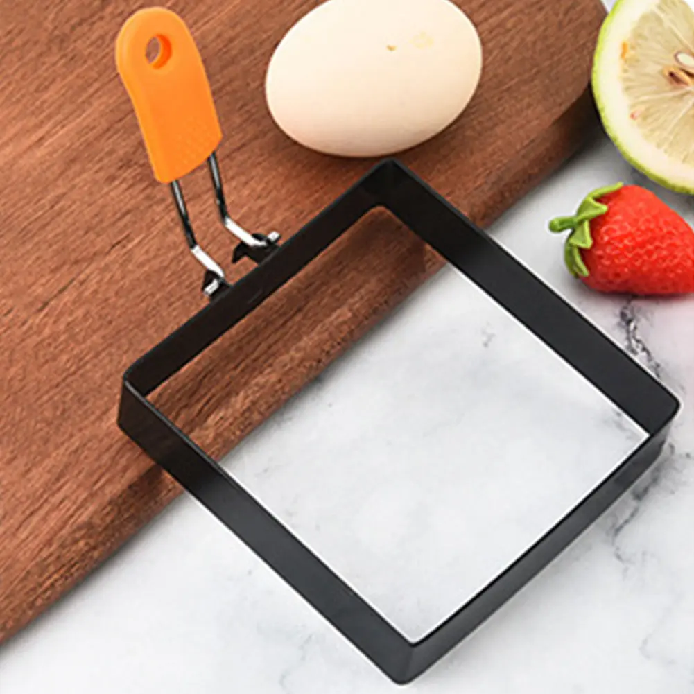 3.9 in 1/2 Pcs Non-stick Egg Cooker Ring Egg Ring with Anti-scald Handle Heat Resistant Pancake Ring Fried Egg Ring Pancake Mold