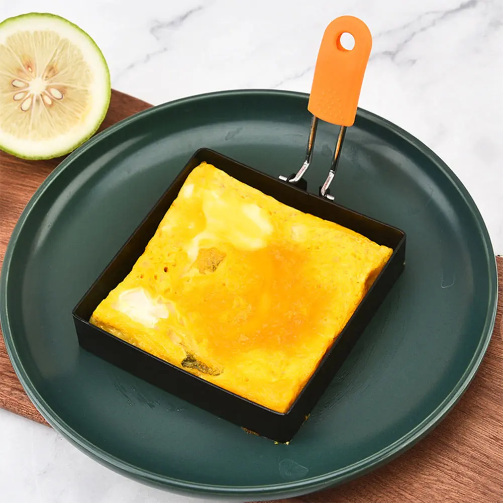 3.9 in 1/2 Pcs Non-stick Egg Cooker Ring Egg Ring with Anti-scald Handle Heat Resistant Pancake Ring Fried Egg Ring Pancake Mold
