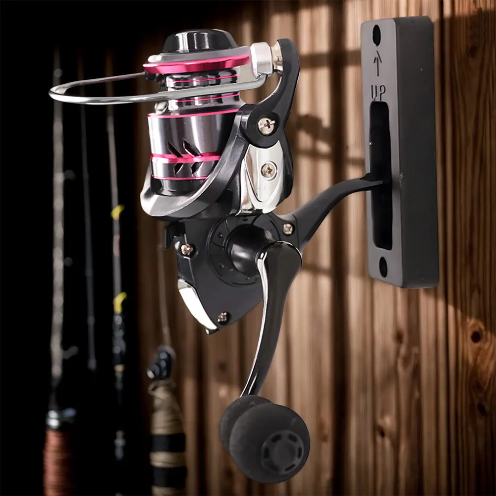 Fishing Reel Holder Storage Rack Wall Mounted Reel Display Stand Spinning Reel Organizers Holder for Home Garage Shop