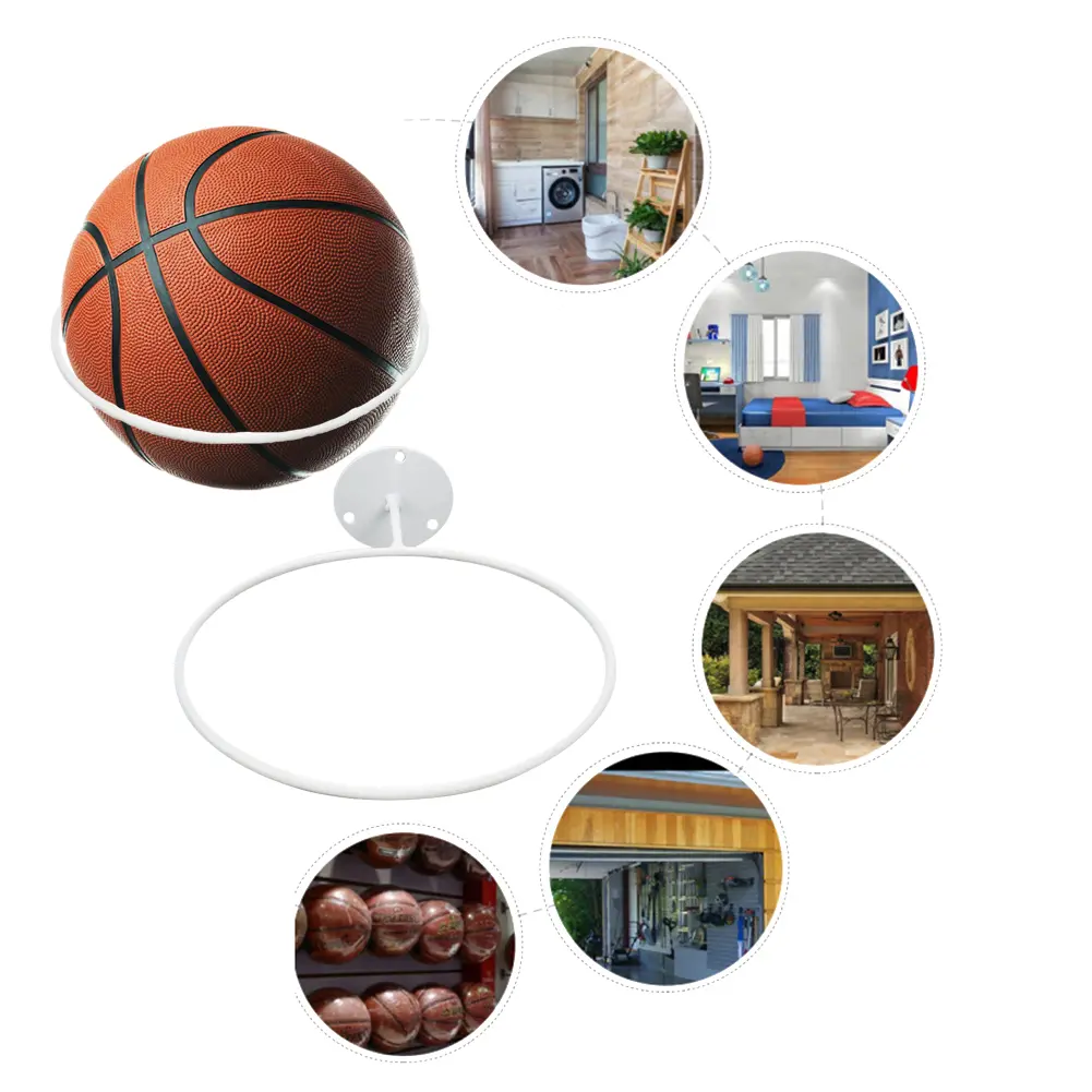 1-3Pcs Basketball Storage Rack Wall Mounted Metal Display Rack Basketball Organizer Space Saving for Football Volleyball Shelves