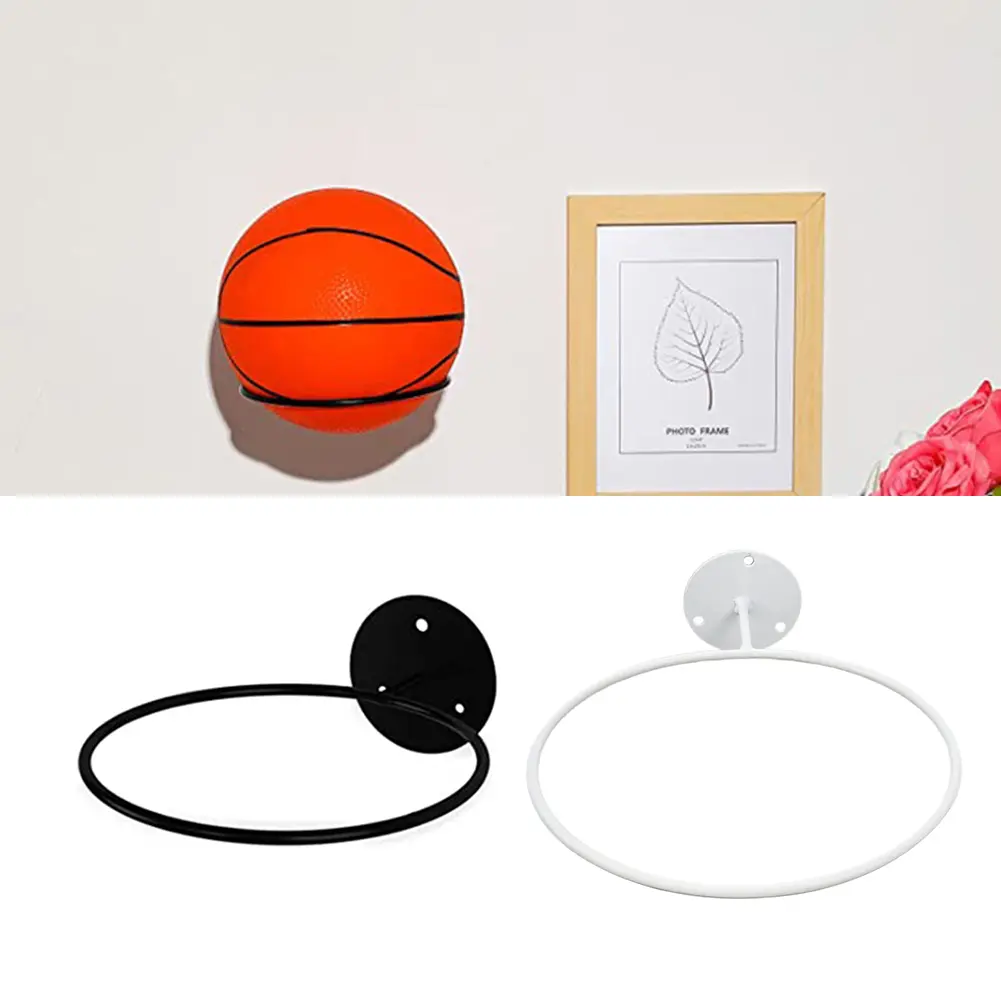 1-3Pcs Basketball Storage Rack Wall Mounted Metal Display Rack Basketball Organizer Space Saving for Football Volleyball Shelves