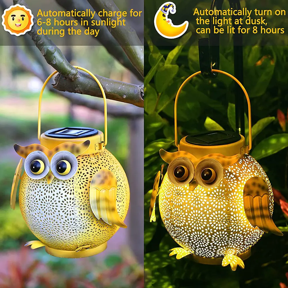 Iron Art Garden Decorative Light IP44 Waterproof Solar Courtyard Decor Light Warm Light Landscape Atmosphere Lamp for Patio Yard