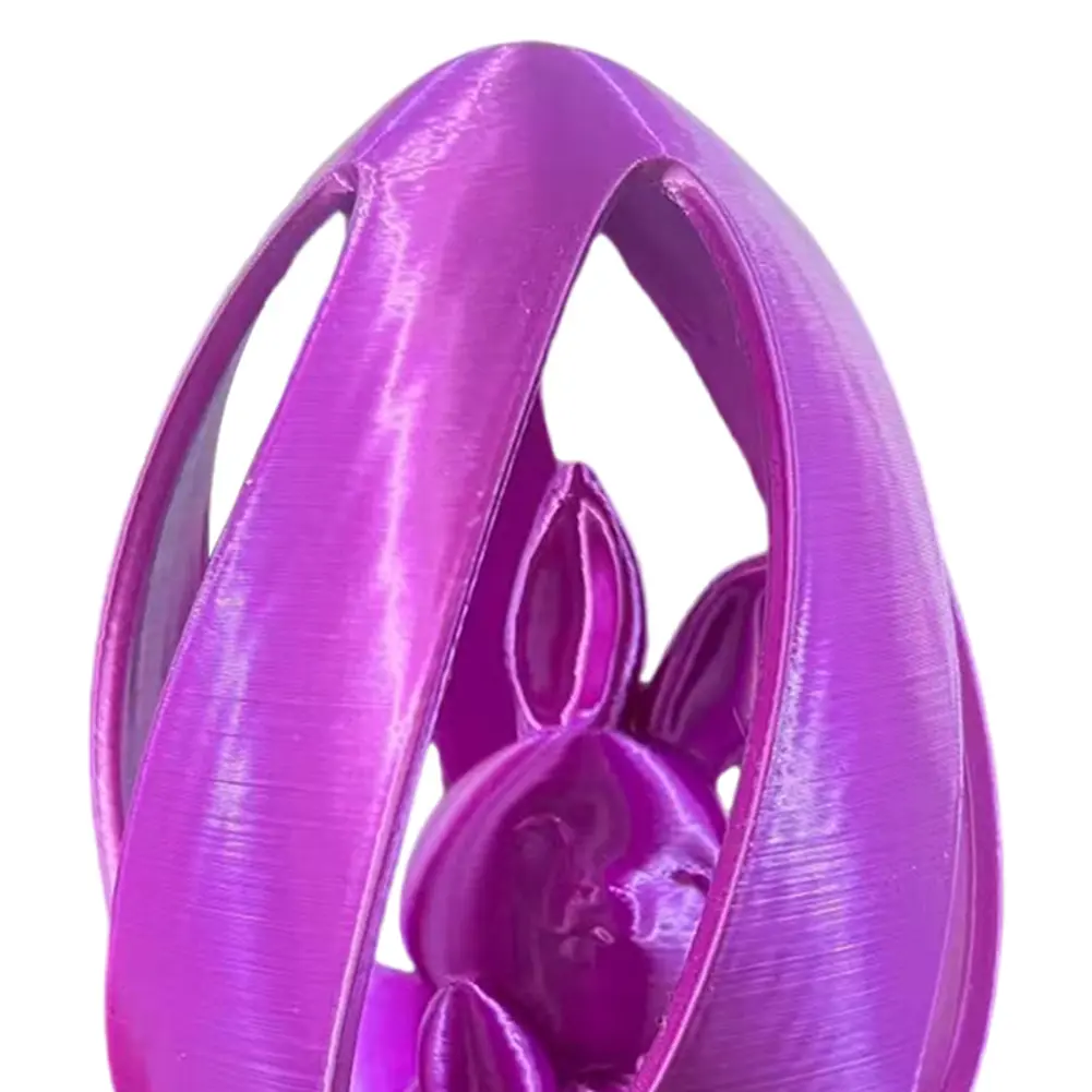 Easter Egg with Bunny Inside Decorative Miniature 3D Printed Bunny Sculpture Crafts Rabbit Figurine Desktop Decoration Ornaments
