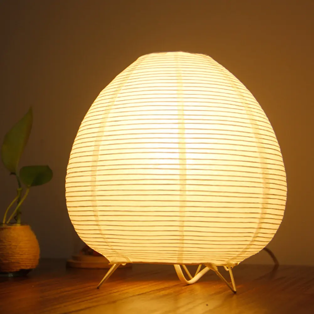 Lantern LED Table Lamp Rice Paper Desktop Decorative Lantern Light Handmade Simple LED Lighting Lamp for Living Room Bedroom